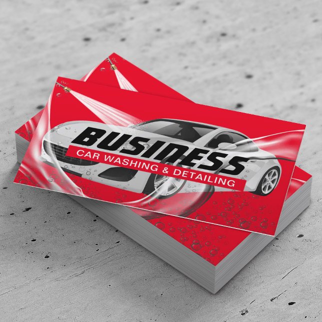 Auto Detection & Car WashRed Visitenkarte (Von Creator hochgeladen)