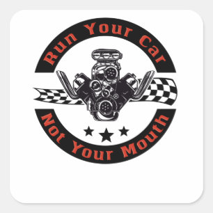 Auto-Drag Racing Fan Rennauto V8 Mechanik Quadratischer Aufkleber