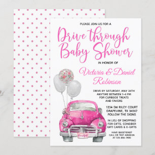 Auto-Drive-Through-Baby-Party-Einladung Einladung