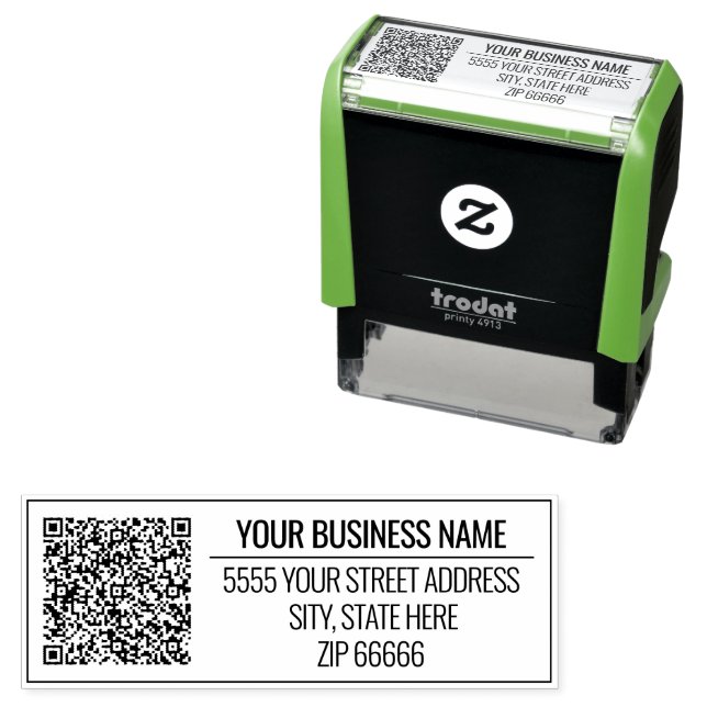 Auto-encreur Modèle de tampon de code QR de l'adresse personnal (En situation)