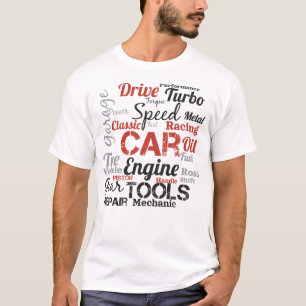 Auto-Enthusiast Wortwolke T-Shirt