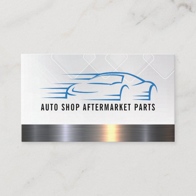 Auto Fast Car Logo | Metallic Trim Visitenkarte (Vorderseite)