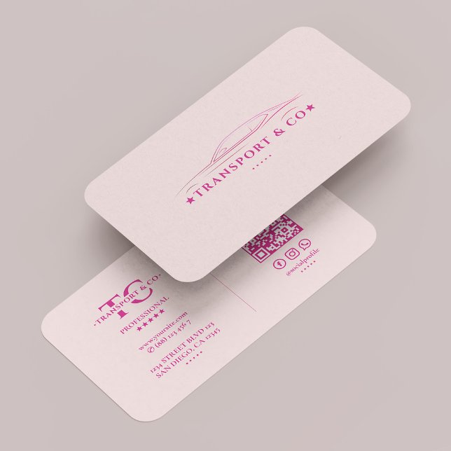 Auto für den Personenkraftwagenfahrer Rosa Visitenkarte (Transport Car Driver Auto Pink Modern Business Card
)