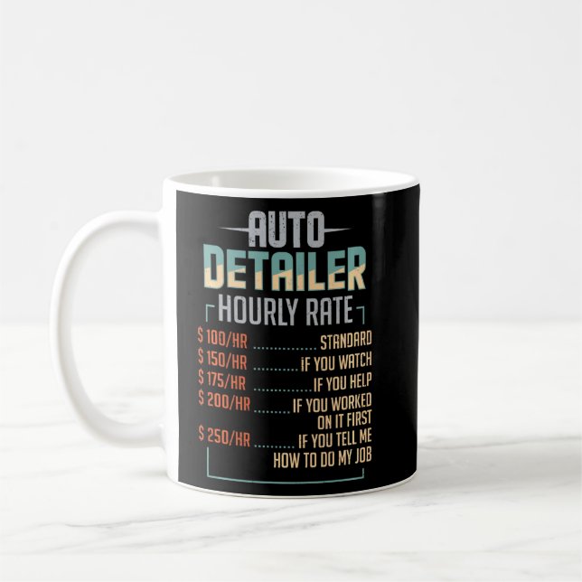 Auto für die Fahrzeugreparaturerstellung im Detail Kaffeetasse (Links)