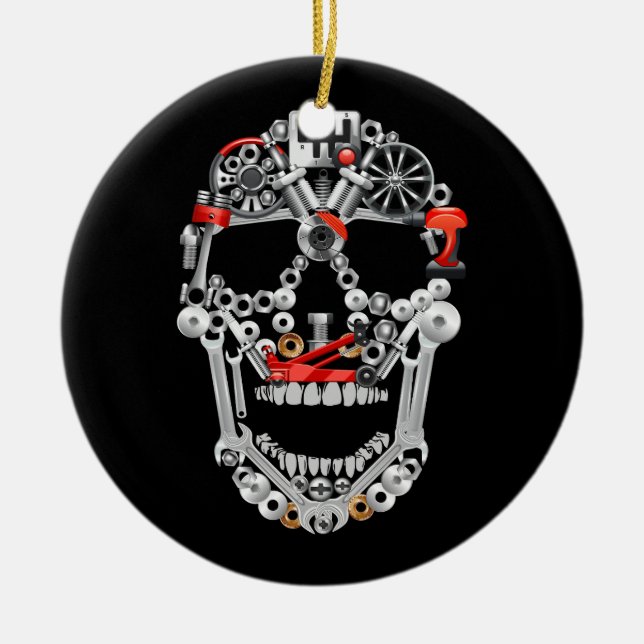 Auto für die Garage mit Schraubenschlüssel Keramik Ornament (Vorne)