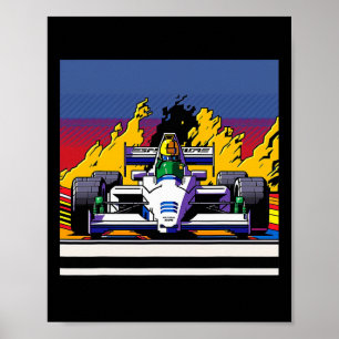 Auto für Mechanic Sports Fan Retro 90er Video Game Poster