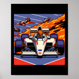 Auto für Mechanic Sports Fan Retro 90er Videospiel Poster