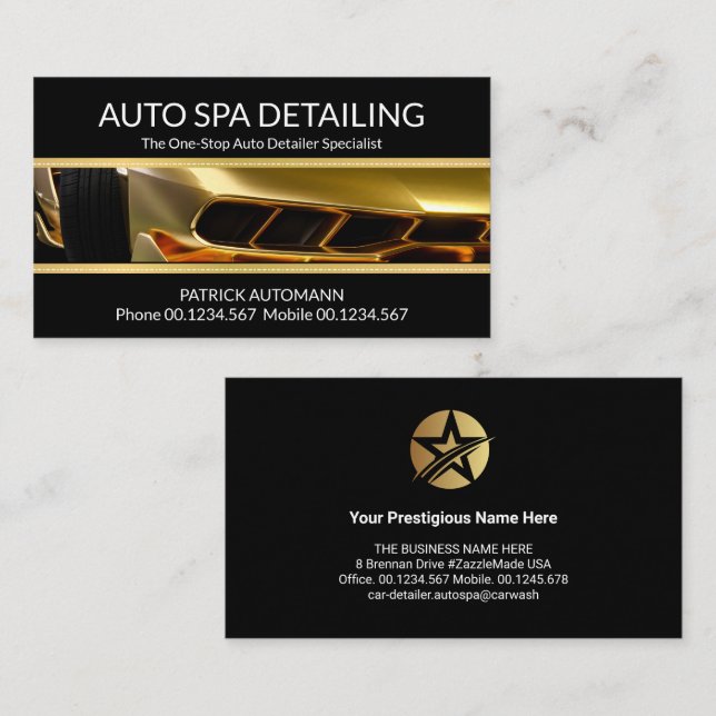 Auto für Sportwagen Gold Linien mit Beruflichen De Visitenkarte (Vorne/Hinten)