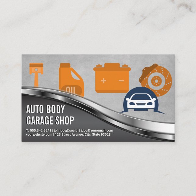 Auto Garage Shop | Kfz-Dienstleistungen Visitenkarte (Vorderseite)