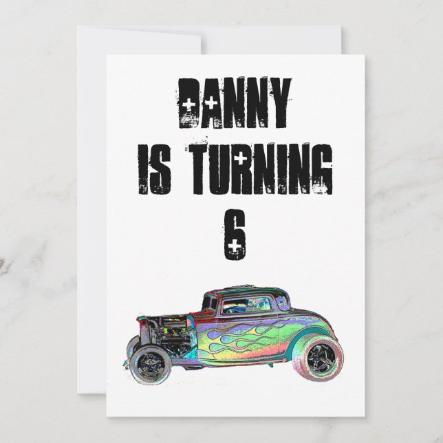 Auto-Geburtstags-Einladungen Einladung (Vorderseite)