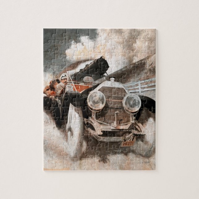Auto gegen Zug von William Harnden Foster (Vertikal)