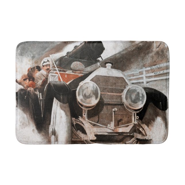 Auto gegen Zug von William Harnden Foster Badematte (Vorderseite)