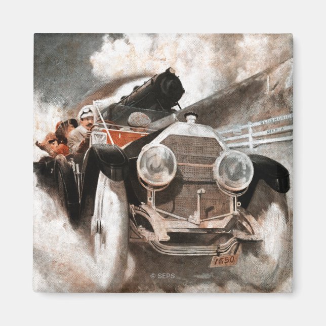 Auto gegen Zug von William Harnden Foster Magnet (Vorne)