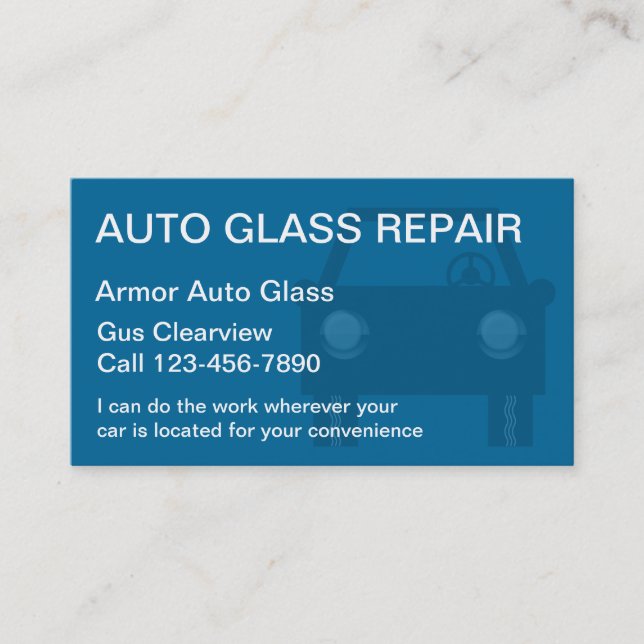 Auto Glass Business Cards Visitenkarte (Vorderseite)