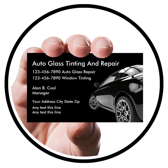 Auto Glass Business Cards Visitenkarte (Von Creator hochgeladen)