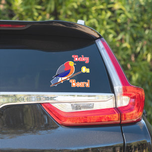 Auto-Heckscheibenaufkleber - Baby an Bord - Vogel Aufkleber