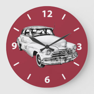 Auto-Illustration 1948 Chevrolets Fleetmaster Große Wanduhr