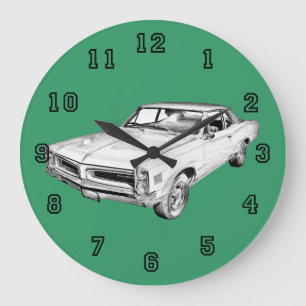 Auto-Illustration 1966 Pontiacs Le Mans Große Wanduhr