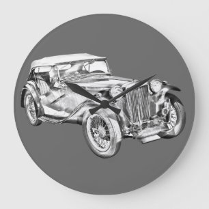 Auto-Illustration Sport Magnesiums Tc antike Große Wanduhr