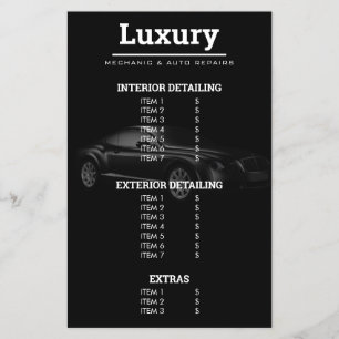 Auto im Detail Auto-Reinigung Reparatur Wash-Preis Flyer
