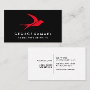 Auto im Detail   Auto Repair Shop Flying Bird-Logo Visitenkarte