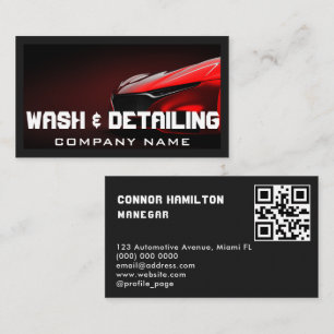 Auto im Detail Auto Wash Clean QR Code Visitenkarte