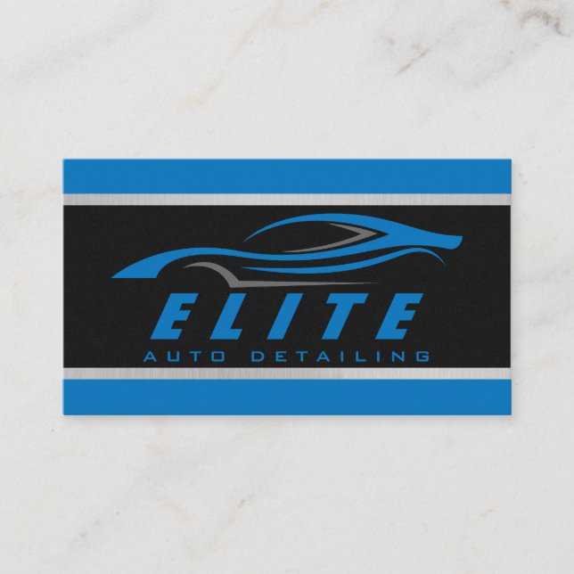 Auto im Detail Auto Wellness-Center Modernes Black Visitenkarte (Vorderseite)