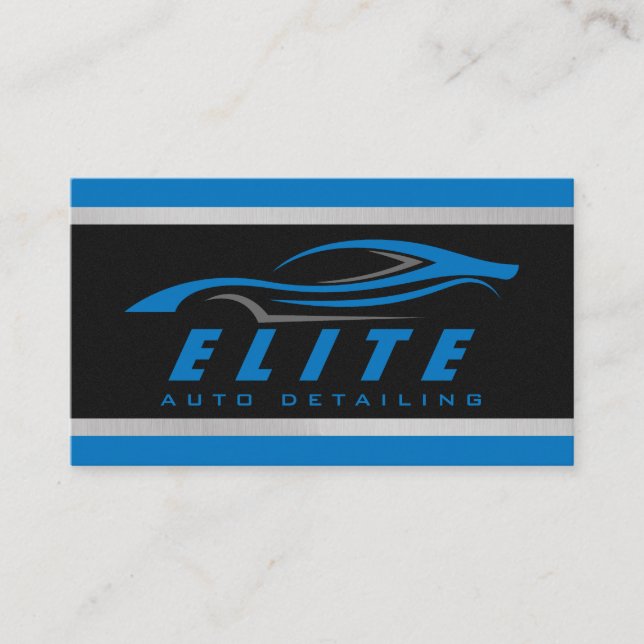 Auto im Detail Auto Wellness-Center Modernes Black Visitenkarte (Vorderseite)