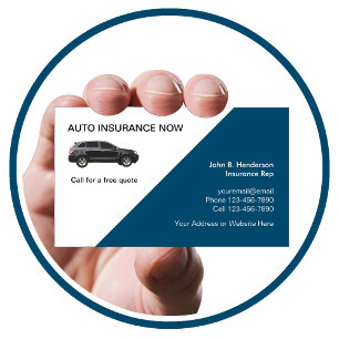 Auto Insurance Modern Business Card Design Visitenkarte