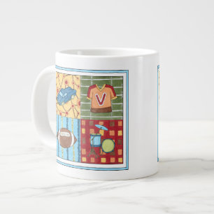 Auto, Jersey, Fußball und Trommelkit Jumbo-Tasse