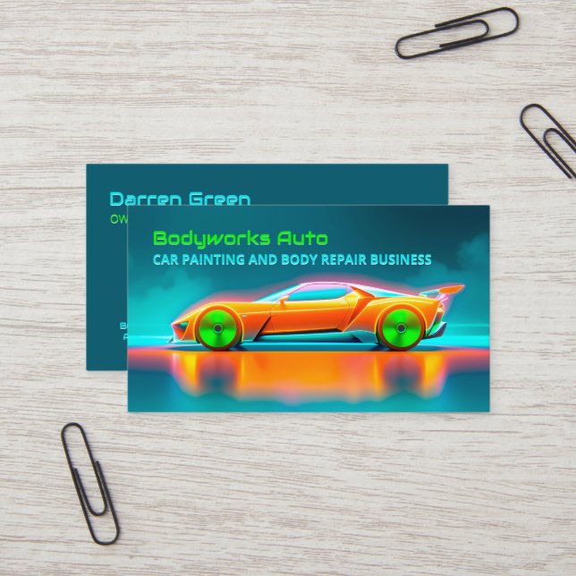 Auto Karosserie-Reparatur Visitenkarte (Vorderseite/Rückseite Beispiel)