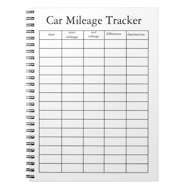 Auto Kilometerzähler Notizbuch Notizblock (Vorderseite)