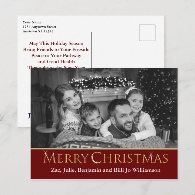 Auto Konvertiert Foto in Schwarz & Weiß Weihnachte Postkarte (Vorne/Hinten)