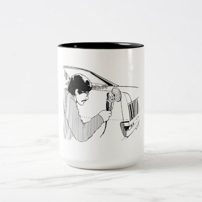 Auto-Körper-Arbeitskraft Zweifarbige Tasse (Mittel)