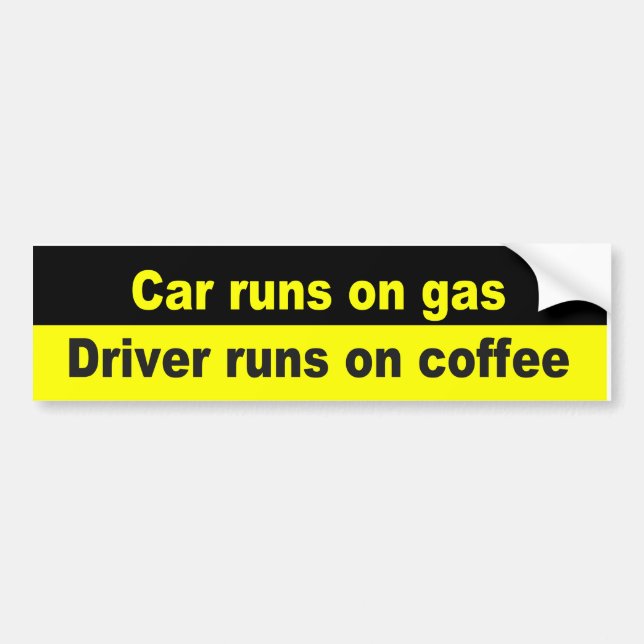 Auto läuft auf Auto, Fahrerläufe auf Kaffee Autoaufkleber (Vorne)