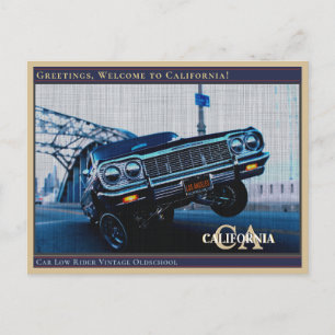 Auto Low Rider Vintage Oldschool Postkarte