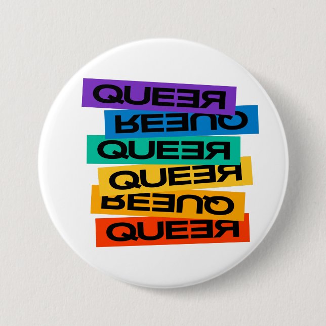 Auto Magnet. LGBT+Stolz. Que. Button (Vorderseite)