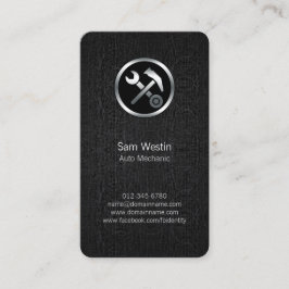 Auto Mechanic Car Tools Black Grunge BusinessCard Visitenkarte
