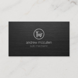 Auto Mechanic Car Wrench Icon Dark Brushed Metal Visitenkarte