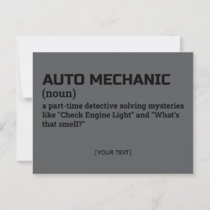 Auto Mechanic - Carte postale de définition de tém