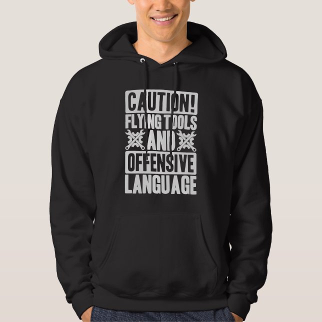 Auto Mechanic Flying Tools Car Mechanic Hoodie (Vorderseite)