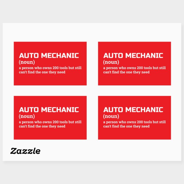 Auto Mechanic Gag Definition Aufkleber (Blatt)