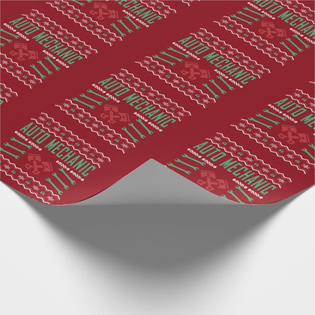 Auto Mechanic Ugly Weihnachtssüßer Geschenkpapier (Ecke)