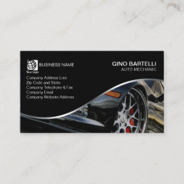 Auto Mechanik Black Sports Car Automotive Visitenkarte
