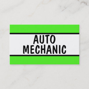 Auto Mechanik Neon Green Visitenkarte