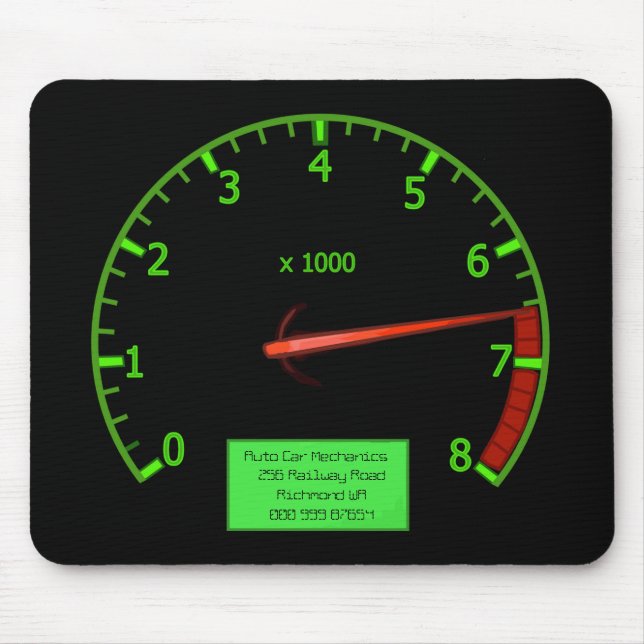 Auto-Mechaniker-GeschäftRev Counter Mousepad (Vorne)