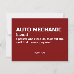Auto Mechanische Definition - Funny Workplace Spaß Postkarte