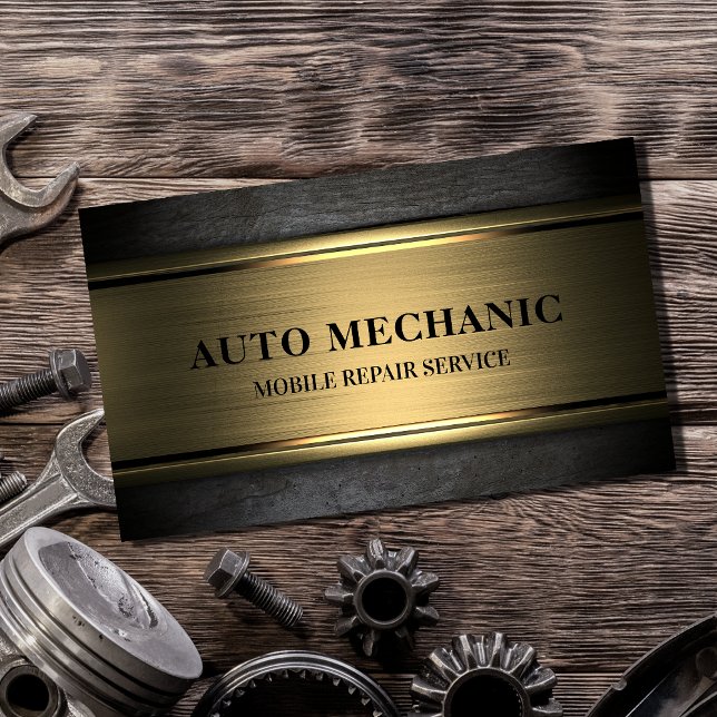 Auto Mechanische Kfz-Reparaturarbeiten Metall Visitenkarte (Von Creator hochgeladen)