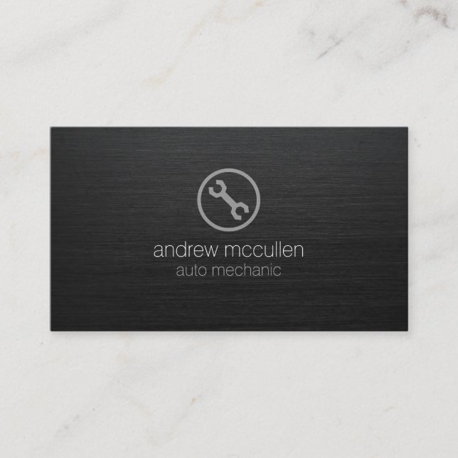 Auto Mechanische Schraubenschlüssel Symbol Dunkel  Visitenkarte (Vorderseite)