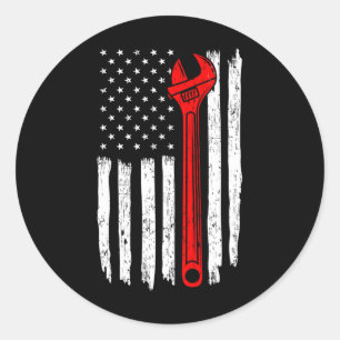 Auto Mechanische Unabhängigkeit Tag Patriotic Tech Runder Aufkleber